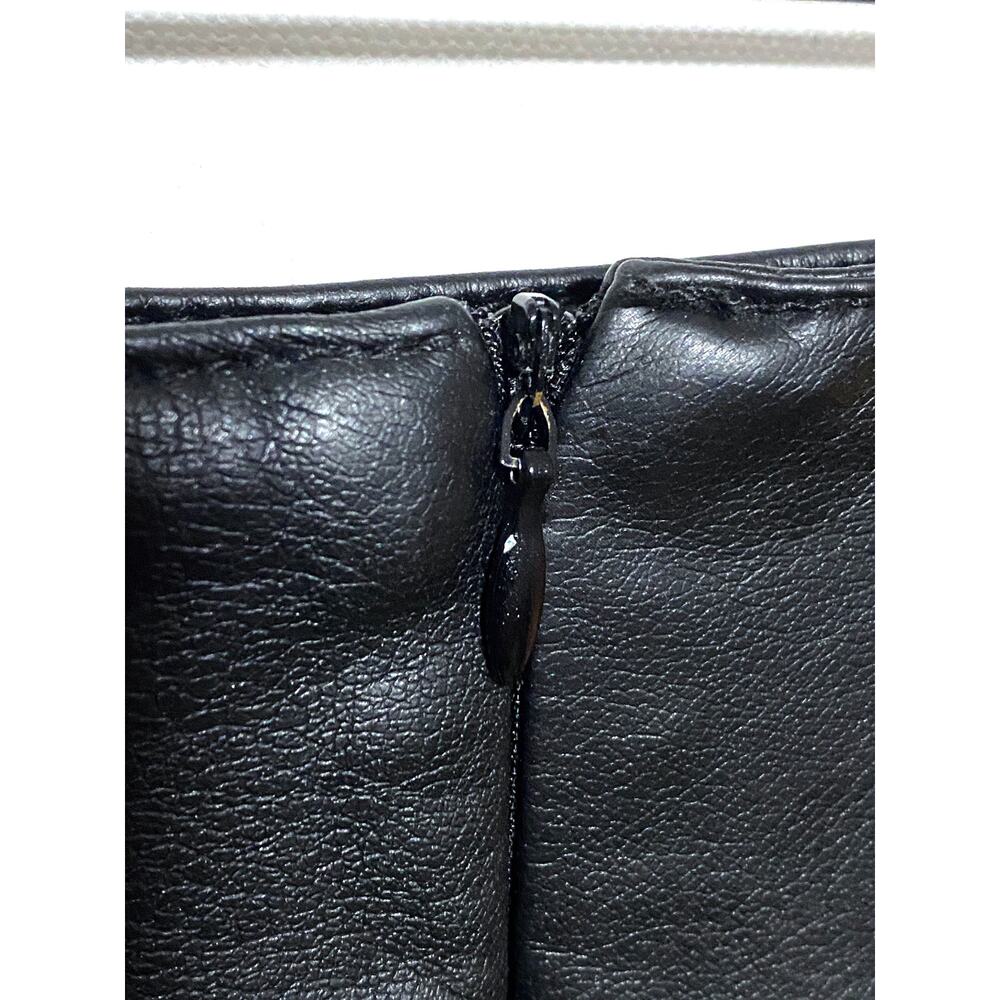 TGLA Faux Buttons Faux Leather Black Mini Skirt M Whimsigoth Grunge Baddie Moto - Picture 3 of 7
